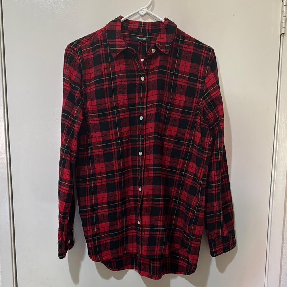 Madewell Plaid Top - Picture 1 of 4